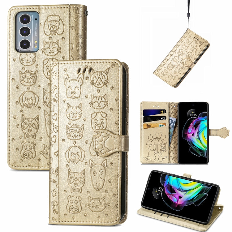 Lovely Cat and Dog Embossing Pattern Horizontal Flip Leather Case , with Holder & Card Slots & Wallet & Cartoon Clasp & Lanyard, For infinix Smart 5, For Motorola Moto Edge 20 Lite, For Motorola Moto Edge 20, For Oukitel C21 Pro