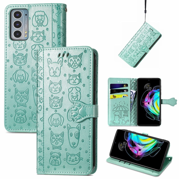 Lovely Cat and Dog Embossing Pattern Horizontal Flip Leather Case , with Holder & Card Slots & Wallet & Cartoon Clasp & Lanyard, For infinix Smart 5, For Motorola Moto Edge 20 Lite, For Motorola Moto Edge 20, For Oukitel C21 Pro