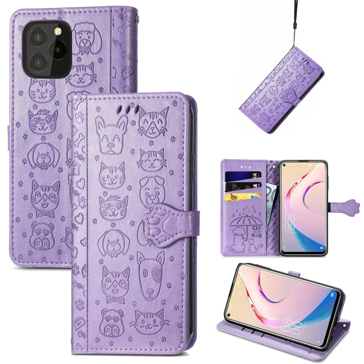 Lovely Cat and Dog Embossing Pattern Horizontal Flip Leather Case , with Holder & Card Slots & Wallet & Cartoon Clasp & Lanyard, For infinix Smart 5, For Motorola Moto Edge 20 Lite, For Motorola Moto Edge 20, For Oukitel C21 Pro