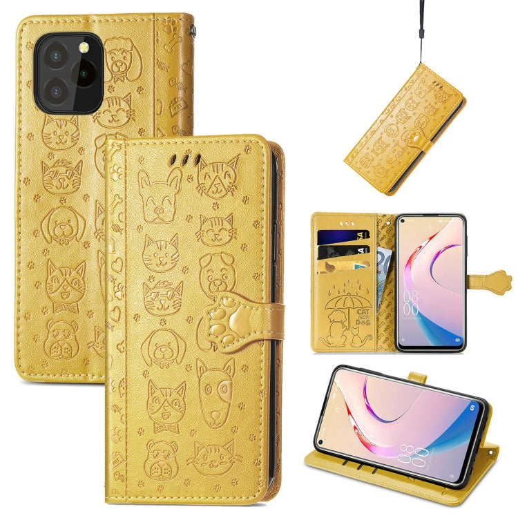 Lovely Cat and Dog Embossing Pattern Horizontal Flip Leather Case , with Holder &amp; Card Slots &amp; Wallet &amp; Cartoon Clasp &amp; Lanyard, For OPPO Realme GT Master, For vivo S7, For vivo V21, For ZTE Axon 30 5G