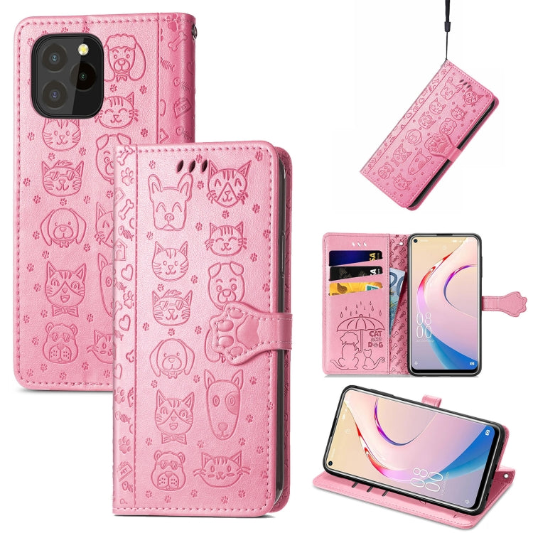 Lovely Cat and Dog Embossing Pattern Horizontal Flip Leather Case , with Holder & Card Slots & Wallet & Cartoon Clasp & Lanyard, For infinix Smart 5, For Motorola Moto Edge 20 Lite, For Motorola Moto Edge 20, For Oukitel C21 Pro