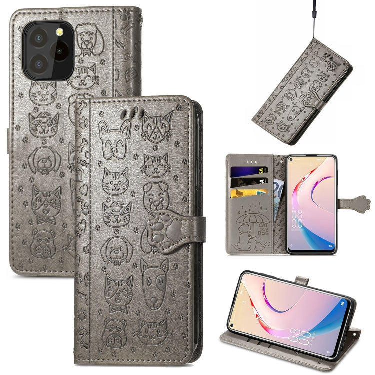 Lovely Cat and Dog Embossing Pattern Horizontal Flip Leather Case , with Holder & Card Slots & Wallet & Cartoon Clasp & Lanyard, For infinix Smart 5, For Motorola Moto Edge 20 Lite, For Motorola Moto Edge 20, For Oukitel C21 Pro