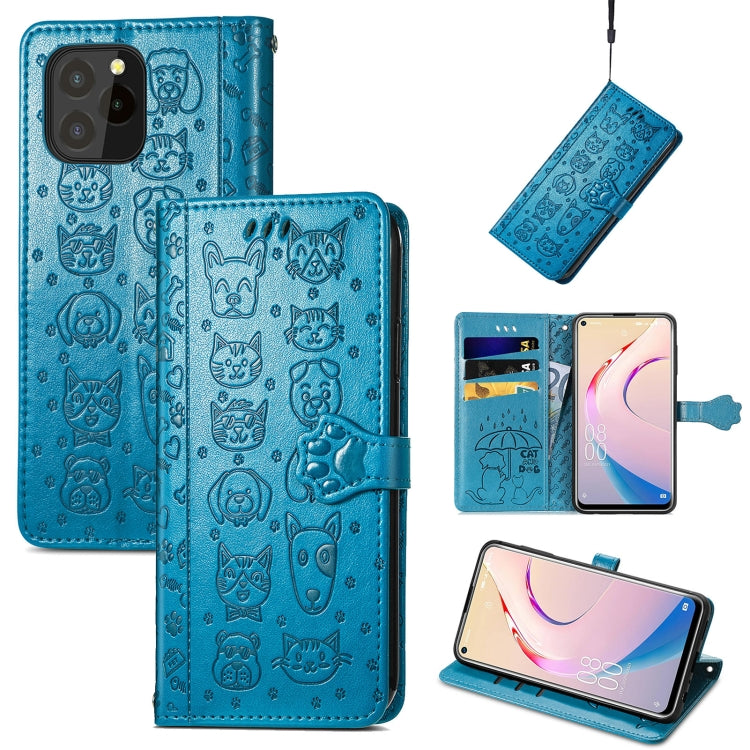 Lovely Cat and Dog Embossing Pattern Horizontal Flip Leather Case , with Holder &amp; Card Slots &amp; Wallet &amp; Cartoon Clasp &amp; Lanyard, For OPPO Realme GT Master, For vivo S7, For vivo V21, For ZTE Axon 30 5G