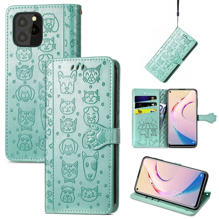 Lovely Cat and Dog Embossing Pattern Horizontal Flip Leather Case , with Holder &amp; Card Slots &amp; Wallet &amp; Cartoon Clasp &amp; Lanyard, For OPPO Realme GT Master, For vivo S7, For vivo V21, For ZTE Axon 30 5G
