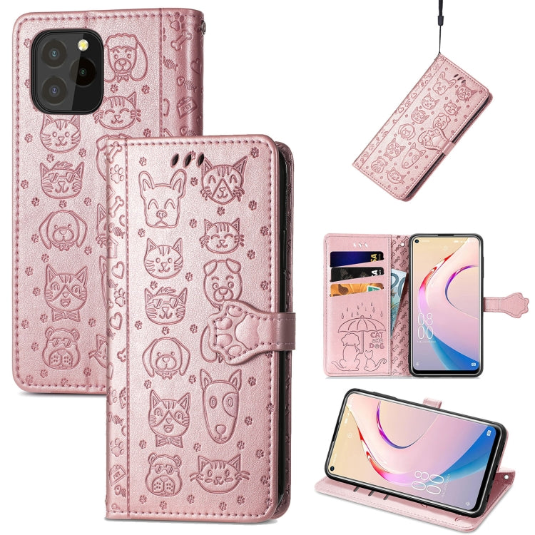 Lovely Cat and Dog Embossing Pattern Horizontal Flip Leather Case , with Holder & Card Slots & Wallet & Cartoon Clasp & Lanyard, For infinix Smart 5, For Motorola Moto Edge 20 Lite, For Motorola Moto Edge 20, For Oukitel C21 Pro