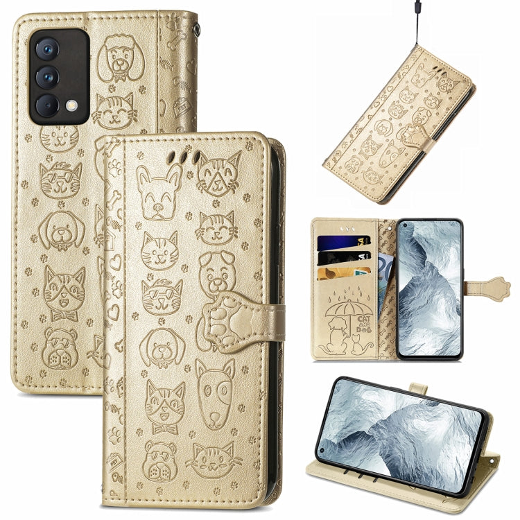Lovely Cat and Dog Embossing Pattern Horizontal Flip Leather Case , with Holder &amp; Card Slots &amp; Wallet &amp; Cartoon Clasp &amp; Lanyard, For OPPO Realme GT Master, For vivo S7, For vivo V21, For ZTE Axon 30 5G