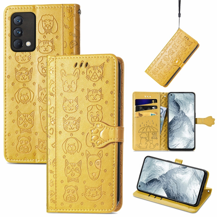 Lovely Cat and Dog Embossing Pattern Horizontal Flip Leather Case , with Holder &amp; Card Slots &amp; Wallet &amp; Cartoon Clasp &amp; Lanyard, For OPPO Realme GT Master, For vivo S7, For vivo V21, For ZTE Axon 30 5G