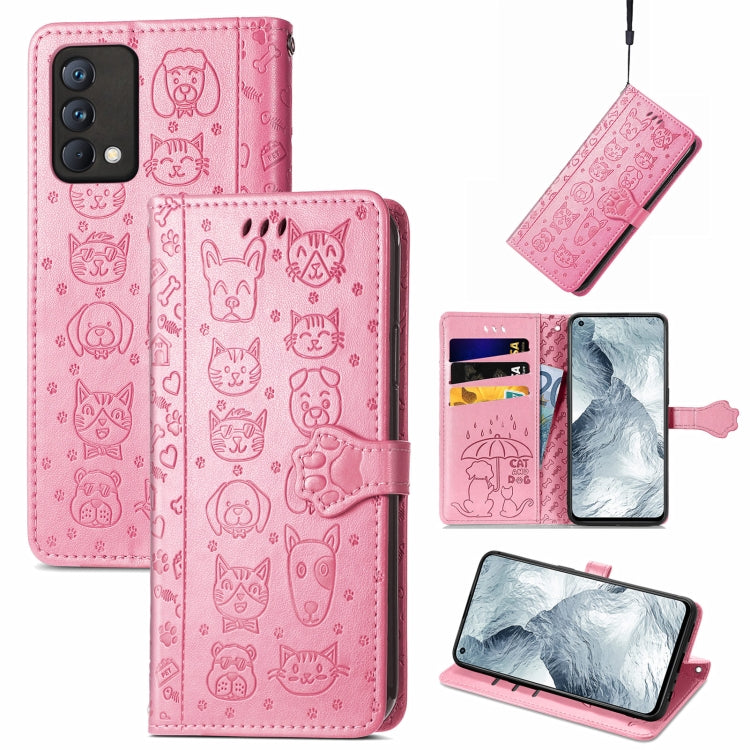 Lovely Cat and Dog Embossing Pattern Horizontal Flip Leather Case , with Holder &amp; Card Slots &amp; Wallet &amp; Cartoon Clasp &amp; Lanyard, For OPPO Realme GT Master, For vivo S7, For vivo V21, For ZTE Axon 30 5G