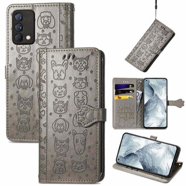 Lovely Cat and Dog Embossing Pattern Horizontal Flip Leather Case , with Holder &amp; Card Slots &amp; Wallet &amp; Cartoon Clasp &amp; Lanyard, For OPPO Realme GT Master, For vivo S7, For vivo V21, For ZTE Axon 30 5G