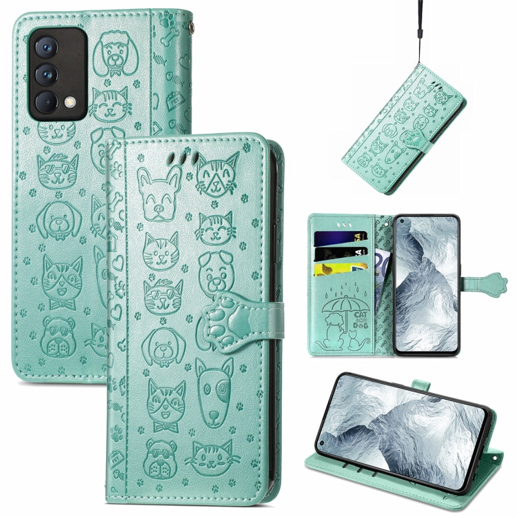 Lovely Cat and Dog Embossing Pattern Horizontal Flip Leather Case , with Holder &amp; Card Slots &amp; Wallet &amp; Cartoon Clasp &amp; Lanyard, For OPPO Realme GT Master, For vivo S7, For vivo V21, For ZTE Axon 30 5G