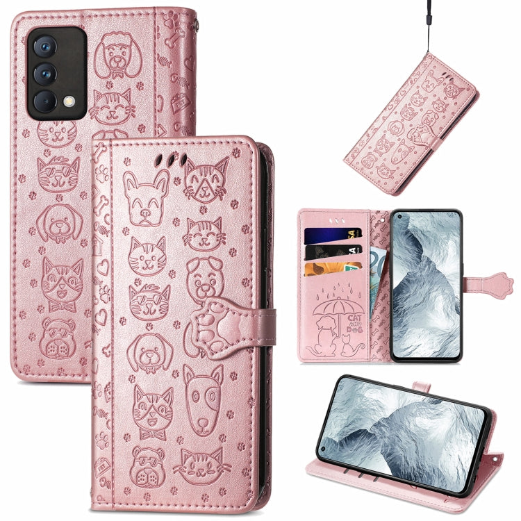 Lovely Cat and Dog Embossing Pattern Horizontal Flip Leather Case , with Holder &amp; Card Slots &amp; Wallet &amp; Cartoon Clasp &amp; Lanyard, For OPPO Realme GT Master, For vivo S7, For vivo V21, For ZTE Axon 30 5G