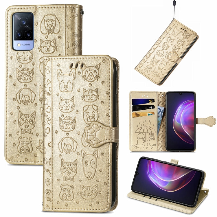 Lovely Cat and Dog Embossing Pattern Horizontal Flip Leather Case , with Holder & Card Slots & Wallet & Cartoon Clasp & Lanyard, For OPPO Realme GT Master, For vivo S7, For vivo V21, For ZTE Axon 30 5G