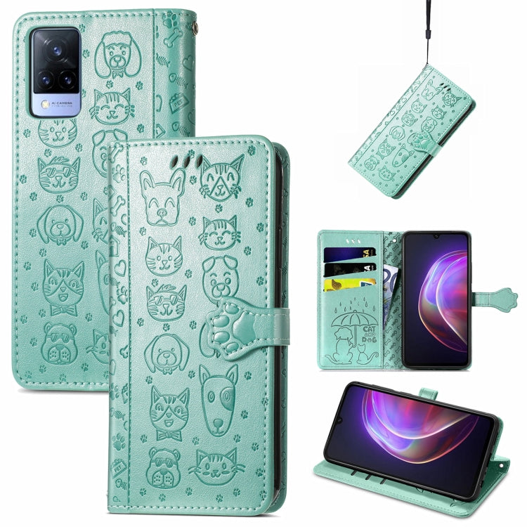 Lovely Cat and Dog Embossing Pattern Horizontal Flip Leather Case , with Holder & Card Slots & Wallet & Cartoon Clasp & Lanyard, For OPPO Realme GT Master, For vivo S7, For vivo V21, For ZTE Axon 30 5G