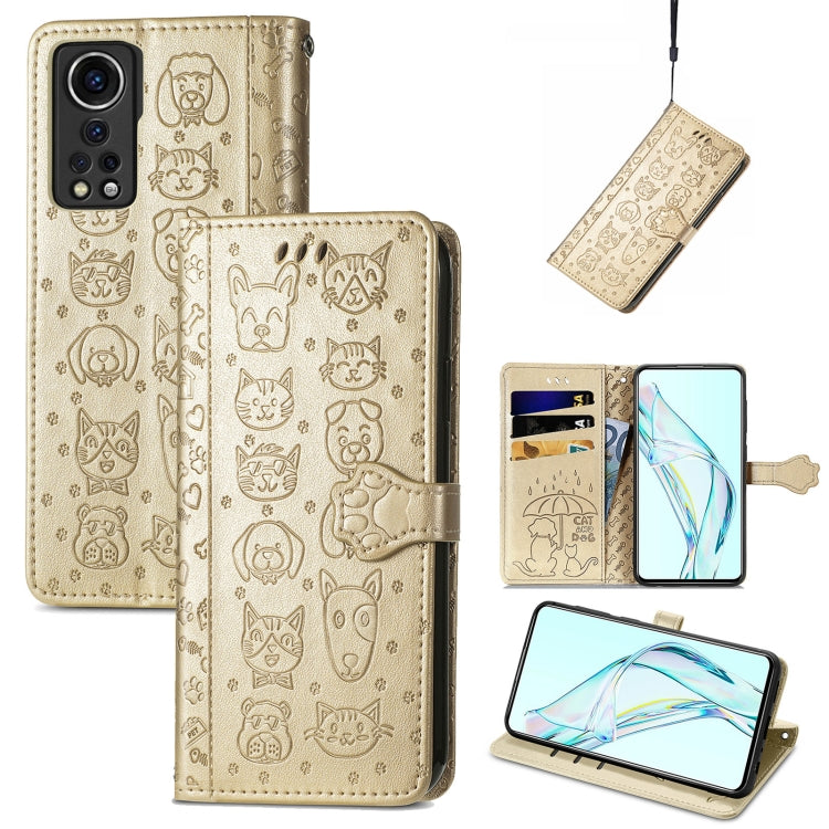 Lovely Cat and Dog Embossing Pattern Horizontal Flip Leather Case , with Holder &amp; Card Slots &amp; Wallet &amp; Cartoon Clasp &amp; Lanyard, For ZTE Nubia Z30 Pro, For Alcatel 1S 2021, For Asus Zenfone 8 Flip, For Huawei Maimang 10 SE