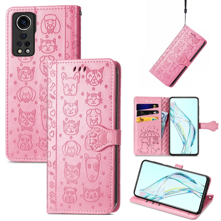 Lovely Cat and Dog Embossing Pattern Horizontal Flip Leather Case , with Holder & Card Slots & Wallet & Cartoon Clasp & Lanyard, For OPPO Realme GT Master, For vivo S7, For vivo V21, For ZTE Axon 30 5G