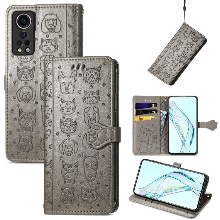 Lovely Cat and Dog Embossing Pattern Horizontal Flip Leather Case , with Holder &amp; Card Slots &amp; Wallet &amp; Cartoon Clasp &amp; Lanyard, For ZTE Nubia Z30 Pro, For Alcatel 1S 2021, For Asus Zenfone 8 Flip, For Huawei Maimang 10 SE