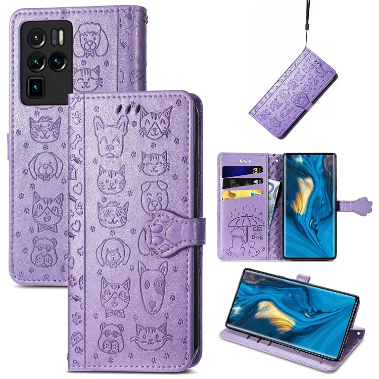 Lovely Cat and Dog Embossing Pattern Horizontal Flip Leather Case , with Holder & Card Slots & Wallet & Cartoon Clasp & Lanyard