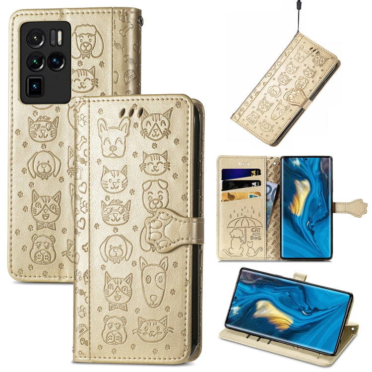 Lovely Cat and Dog Embossing Pattern Horizontal Flip Leather Case , with Holder & Card Slots & Wallet & Cartoon Clasp & Lanyard, For ZTE Nubia Z30 Pro, For Alcatel 1S 2021, For Asus Zenfone 8 Flip, For Huawei Maimang 10 SE