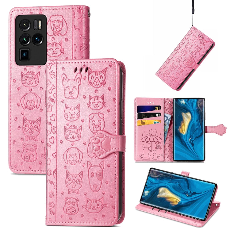 Lovely Cat and Dog Embossing Pattern Horizontal Flip Leather Case , with Holder & Card Slots & Wallet & Cartoon Clasp & Lanyard