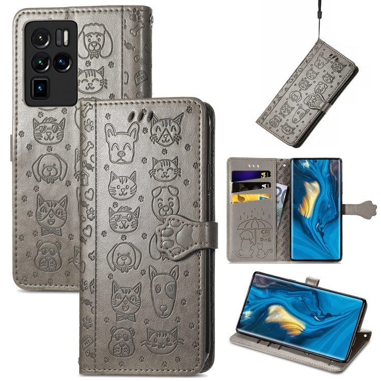 Lovely Cat and Dog Embossing Pattern Horizontal Flip Leather Case , with Holder & Card Slots & Wallet & Cartoon Clasp & Lanyard