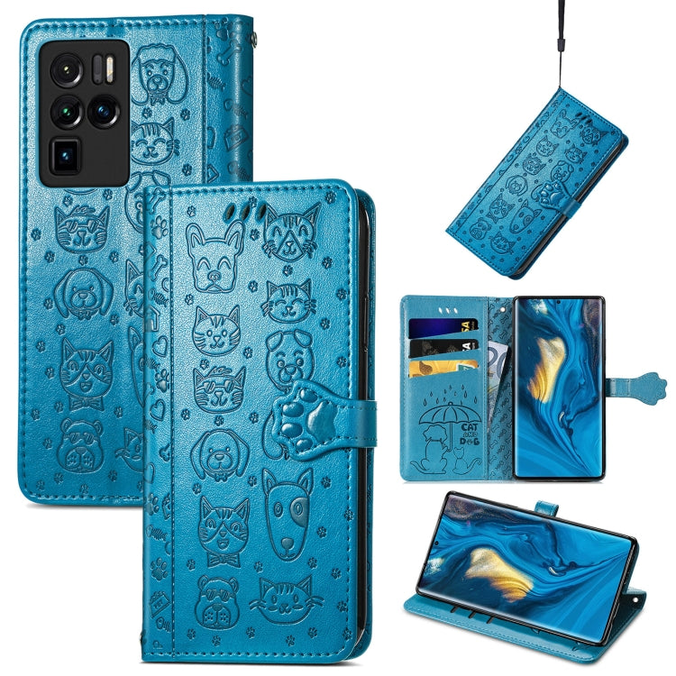 Lovely Cat and Dog Embossing Pattern Horizontal Flip Leather Case , with Holder & Card Slots & Wallet & Cartoon Clasp & Lanyard