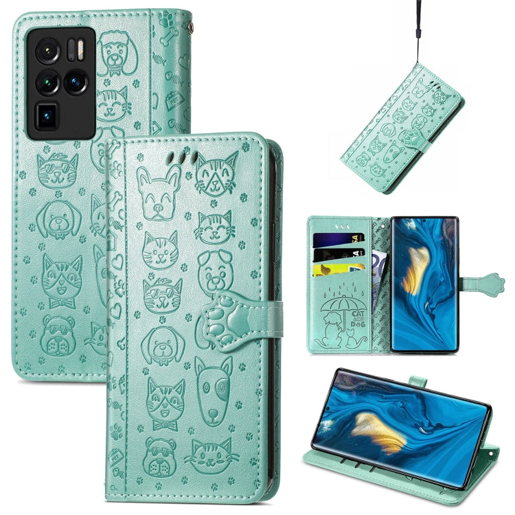 Lovely Cat and Dog Embossing Pattern Horizontal Flip Leather Case , with Holder & Card Slots & Wallet & Cartoon Clasp & Lanyard