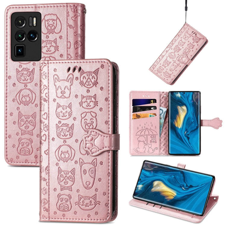 Lovely Cat and Dog Embossing Pattern Horizontal Flip Leather Case , with Holder & Card Slots & Wallet & Cartoon Clasp & Lanyard