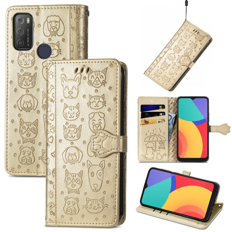 Lovely Cat and Dog Embossing Pattern Horizontal Flip Leather Case , with Holder & Card Slots & Wallet & Cartoon Clasp & Lanyard