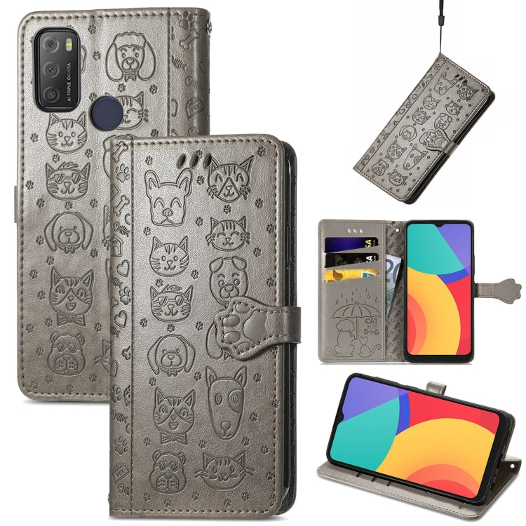 Lovely Cat and Dog Embossing Pattern Horizontal Flip Leather Case , with Holder & Card Slots & Wallet & Cartoon Clasp & Lanyard