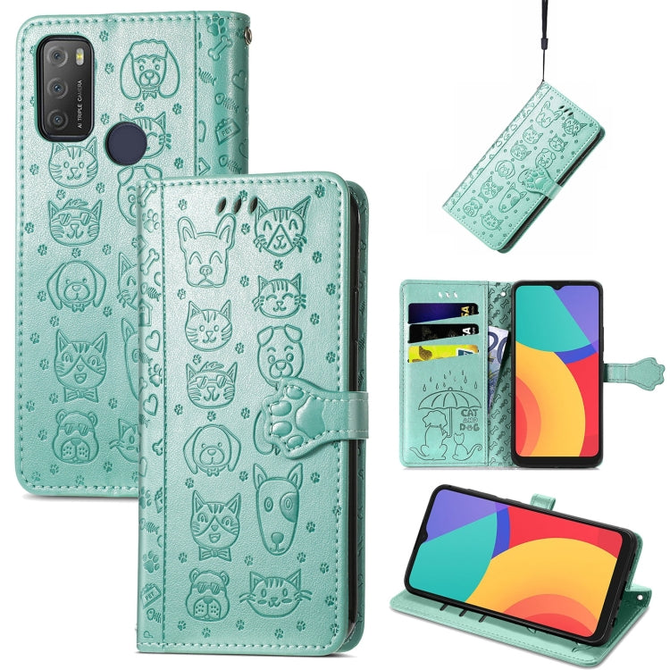 Lovely Cat and Dog Embossing Pattern Horizontal Flip Leather Case , with Holder & Card Slots & Wallet & Cartoon Clasp & Lanyard