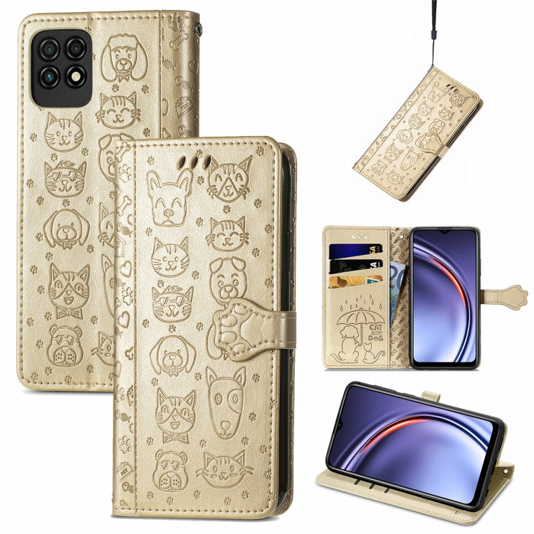 Lovely Cat and Dog Embossing Pattern Horizontal Flip Leather Case , with Holder & Card Slots & Wallet & Cartoon Clasp & Lanyard, For ZTE Nubia Z30 Pro, For Alcatel 1S 2021, For Asus Zenfone 8 Flip, For Huawei Maimang 10 SE