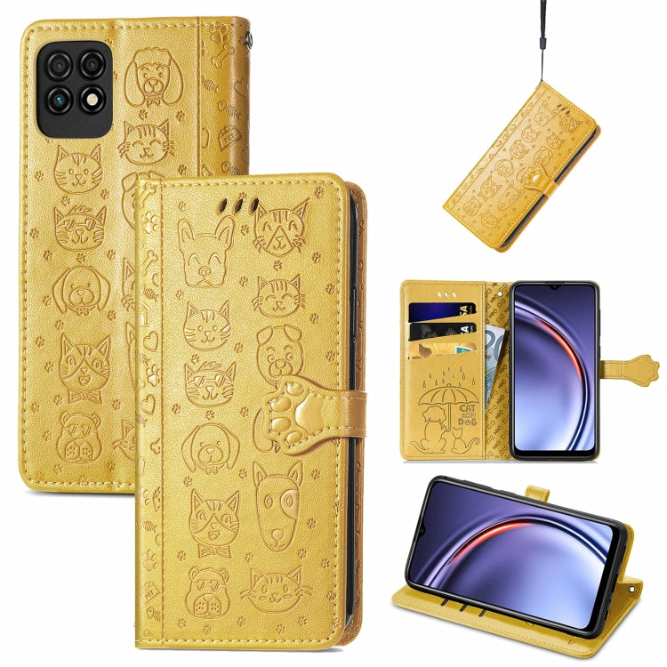 Lovely Cat and Dog Embossing Pattern Horizontal Flip Leather Case , with Holder & Card Slots & Wallet & Cartoon Clasp & Lanyard, For ZTE Nubia Z30 Pro, For Alcatel 1S 2021, For Asus Zenfone 8 Flip, For Huawei Maimang 10 SE