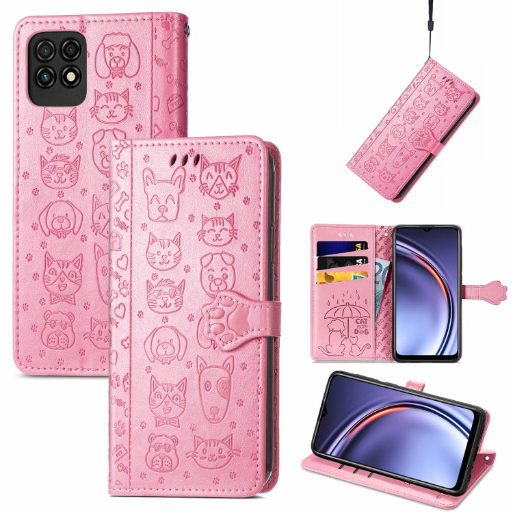 Lovely Cat and Dog Embossing Pattern Horizontal Flip Leather Case , with Holder & Card Slots & Wallet & Cartoon Clasp & Lanyard