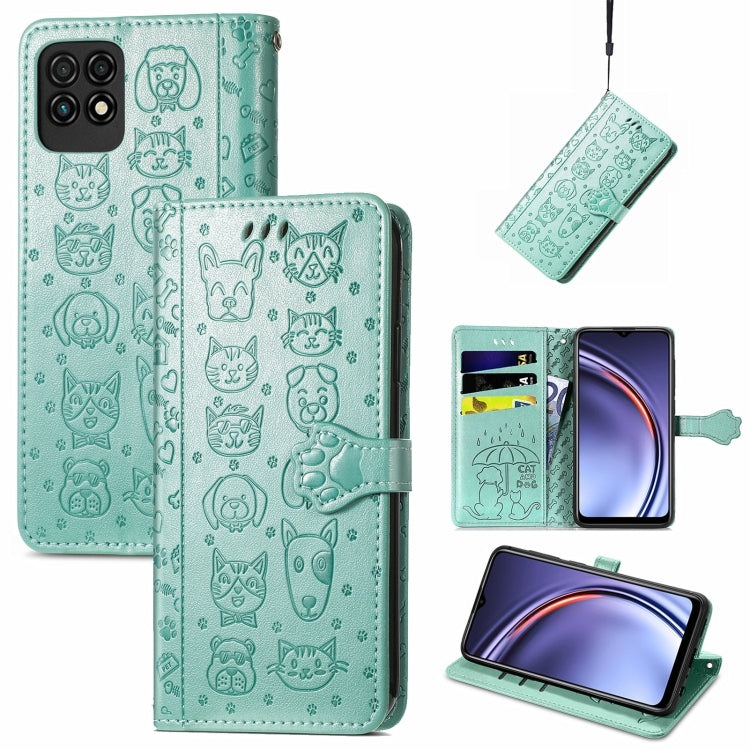 Lovely Cat and Dog Embossing Pattern Horizontal Flip Leather Case , with Holder & Card Slots & Wallet & Cartoon Clasp & Lanyard