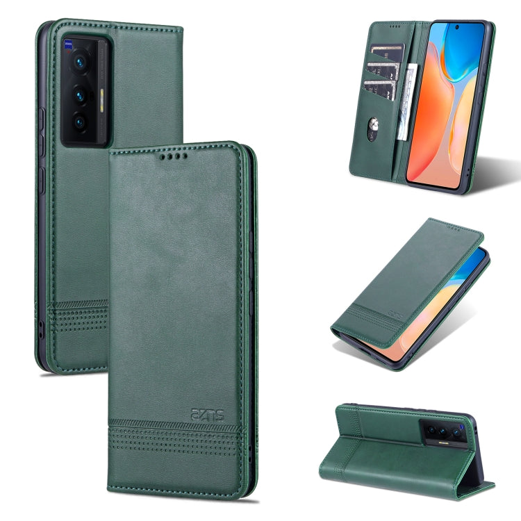 AZNS Magnetic Calf Texture Horizontal Flip Leather Case with Card Slots & Holder & Wallet, For vivo X70, For vivo X70 Pro, For Xiaomi Redmi 10