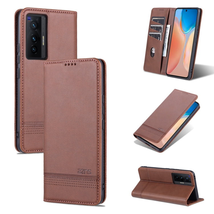 AZNS Magnetic Calf Texture Horizontal Flip Leather Case with Card Slots & Holder & Wallet, For vivo X70, For vivo X70 Pro, For Xiaomi Redmi 10