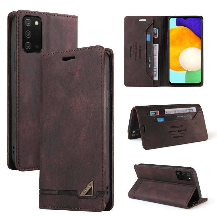 For Samsung Galaxy A03s 166mm Skin Feel Anti-theft Brush Horizontal Flip Leather Case with Holder &amp; Card Slots &amp; Wallet(Brown), For Samsung Galaxy A03s 166mm