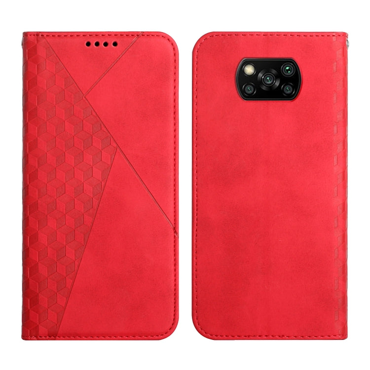 Diamond Pattern Splicing Skin Feel Magnetic Horizontal Flip Leather Case with Card Slots & Holder & Wallet, For Xiaomi Poco X3 NFC / X3 Pro / X3