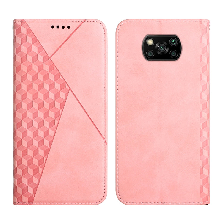 Diamond Pattern Splicing Skin Feel Magnetic Horizontal Flip Leather Case with Card Slots & Holder & Wallet, For Xiaomi Poco X3 NFC / X3 Pro / X3