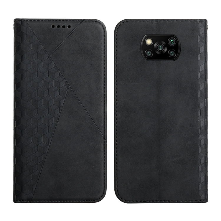 Diamond Pattern Splicing Skin Feel Magnetic Horizontal Flip Leather Case with Card Slots & Holder & Wallet, For Xiaomi Poco X3 NFC / X3 Pro / X3