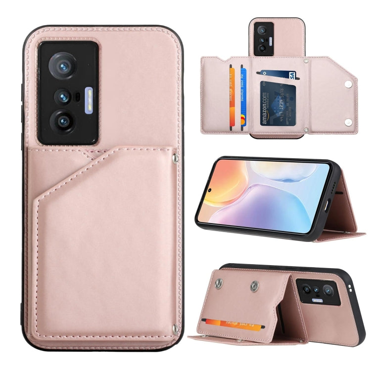 Skin Feel PU + TPU + PC Back Cover Shockproof Case with Card Slots &amp; Holder &amp; Photo Frame