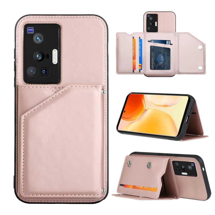 Skin Feel PU + TPU + PC Back Cover Shockproof Case with Card Slots & Holder & Photo Frame