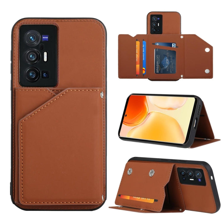 Skin Feel PU + TPU + PC Back Cover Shockproof Case with Card Slots & Holder & Photo Frame