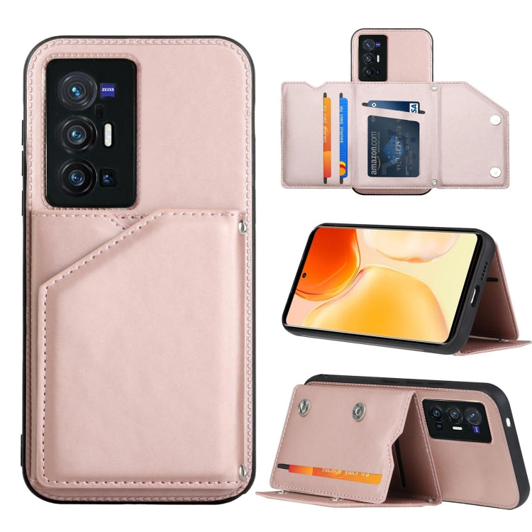 Skin Feel PU + TPU + PC Back Cover Shockproof Case with Card Slots &amp; Holder &amp; Photo Frame