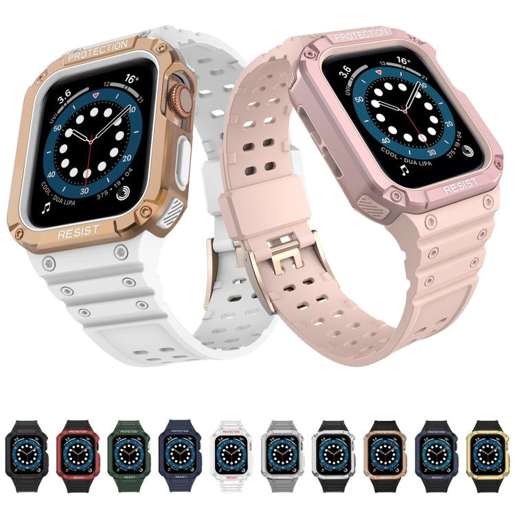 Silicone Integrated Replacement Strap Watchband For Apple Watch Series, 7 41mm / 6&amp;SE&amp;5&amp;4 40mm / 3&amp;2&amp;1 38mm, 7 45mm / 6&amp;SE&amp;5&amp;4 44mm / 3&amp;2&amp;1 42mm