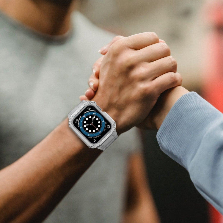 Silicone Integrated Replacement Strap Watchband For Apple Watch Series, 7 41mm / 6&amp;SE&amp;5&amp;4 40mm / 3&amp;2&amp;1 38mm, 7 45mm / 6&amp;SE&amp;5&amp;4 44mm / 3&amp;2&amp;1 42mm