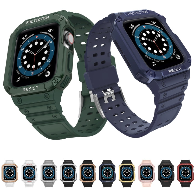 Silicone Integrated Replacement Strap Watchband For Apple Watch Series, 7 41mm / 6&amp;SE&amp;5&amp;4 40mm / 3&amp;2&amp;1 38mm, 7 45mm / 6&amp;SE&amp;5&amp;4 44mm / 3&amp;2&amp;1 42mm