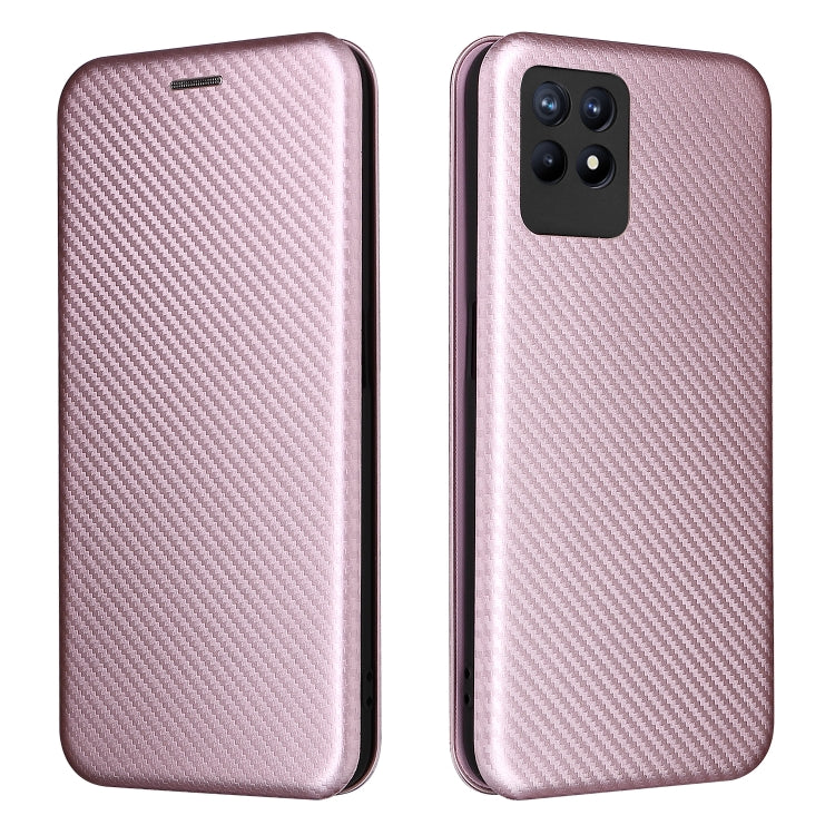 Carbon Fiber Texture Magnetic Horizontal Flip TPU + PC + PU Leather Case with Card Slot, For OPPO Realme 8i