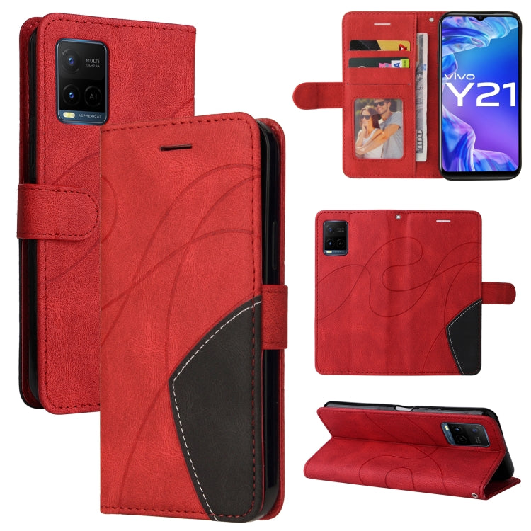 Dual-color Splicing Horizontal Flip PU Leather Case with Holder & Card Slots & Wallet, For vivo Y20/Y20A/Y20s/Y20i/Y20G, For vivo Y21 2020/Y21s/Y33s, For Xiaomi 11T / 11T Pro