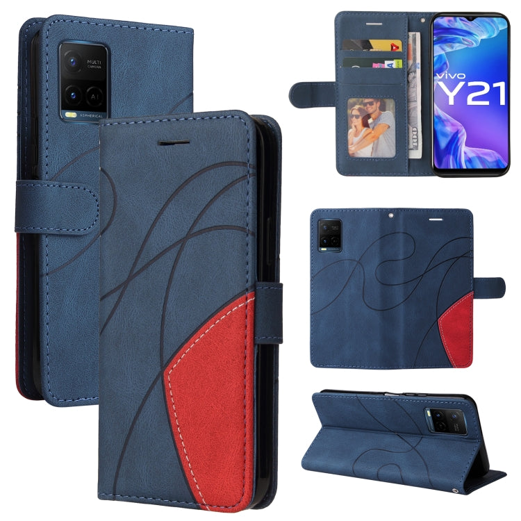 Dual-color Splicing Horizontal Flip PU Leather Case with Holder & Card Slots & Wallet, For vivo Y20/Y20A/Y20s/Y20i/Y20G, For vivo Y21 2020/Y21s/Y33s, For Xiaomi 11T / 11T Pro